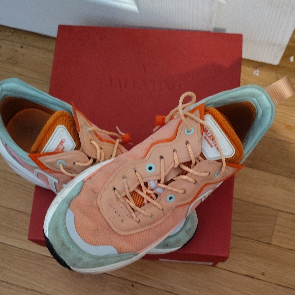 Valentino Orange Sneakers with Athletic Design